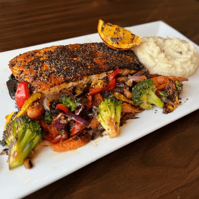 Cedar Plank Smoked Salmon.