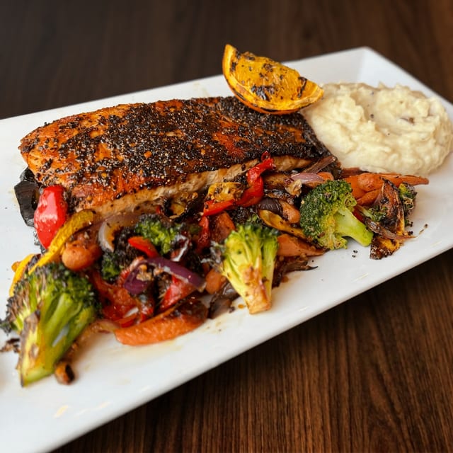 Cedar Plank Smoked Salmon.
